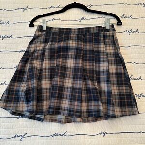 Blue Plaid Skirt with built in shorts